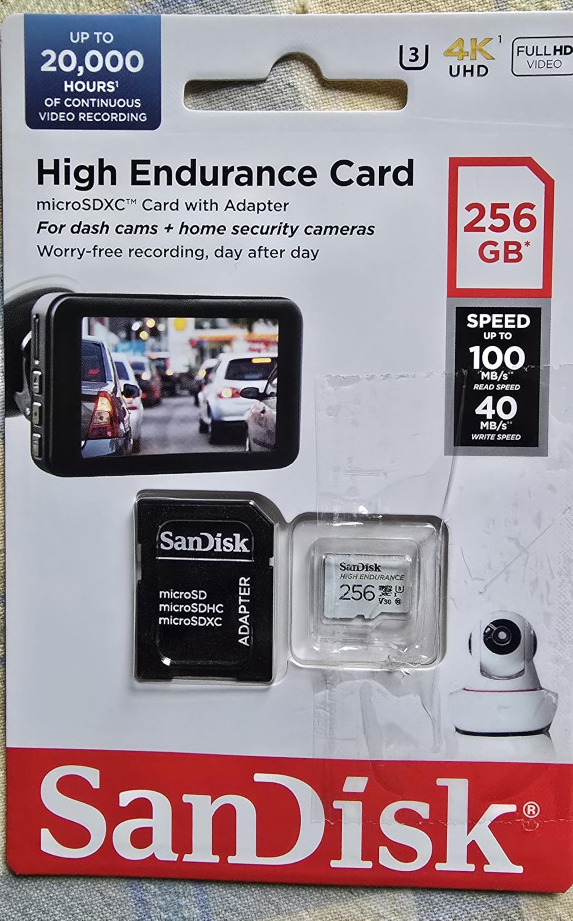 SanDisk 128GB High Endurance Video MicroSDXC Card with Adapter for Dash Cam and Home Monitoring systems - C10, U3, V30, 4K UHD, Micro SD Card - SDSQQNR-128G-GN6IA - Customer Photo 2