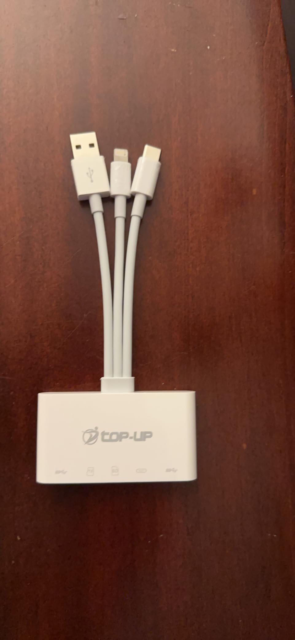 Top-Up 5-in-1 SD Card Reader - USB 3.0 OTG Adapter & Card Reader for iPhone 16 15 14 13/iPad/Android/Mac/Camera with Micro SD & SD Card Slots, Fast Charging Ports - Customer Photo 1