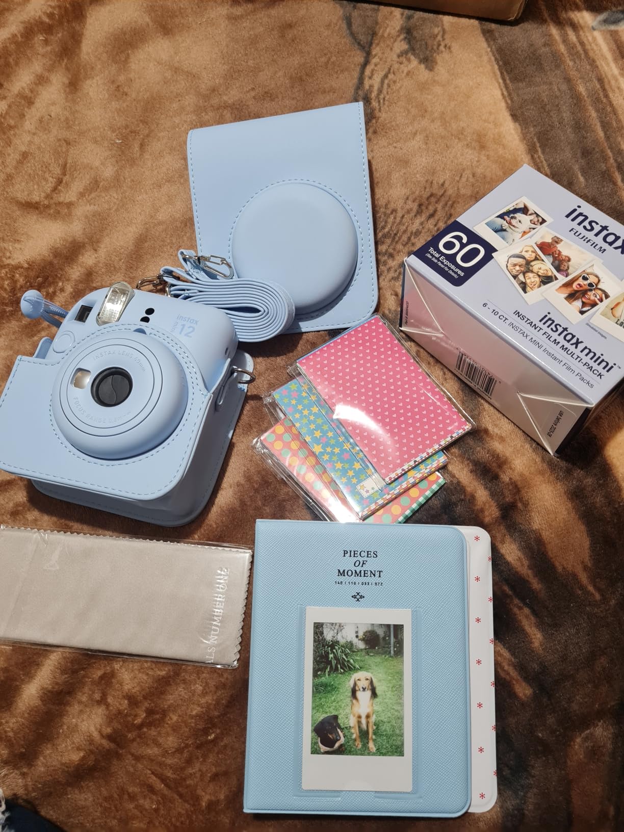 Instax Mini 12 Instant Camera Pastel Blue and Fuji Film Value Pack (60 Sheets) Bundle with Sturdy Tiger Accessories, Carrying Case, Photo Album 64 Pockets customer photo 2