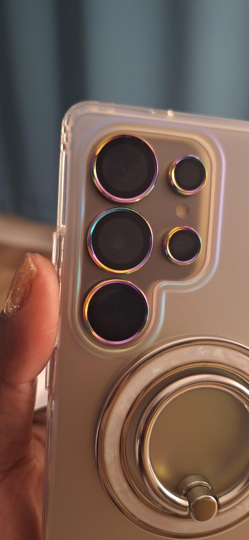 ESR for Samsung Galaxy S24 Ultra Camera Lens Protector, Individual Lens Protectors, Scratch-Resistant Ultra-Thin Tempered Glass with Aluminum Edging, Case Friendly, 1 Set, Black - Customer Photo 2