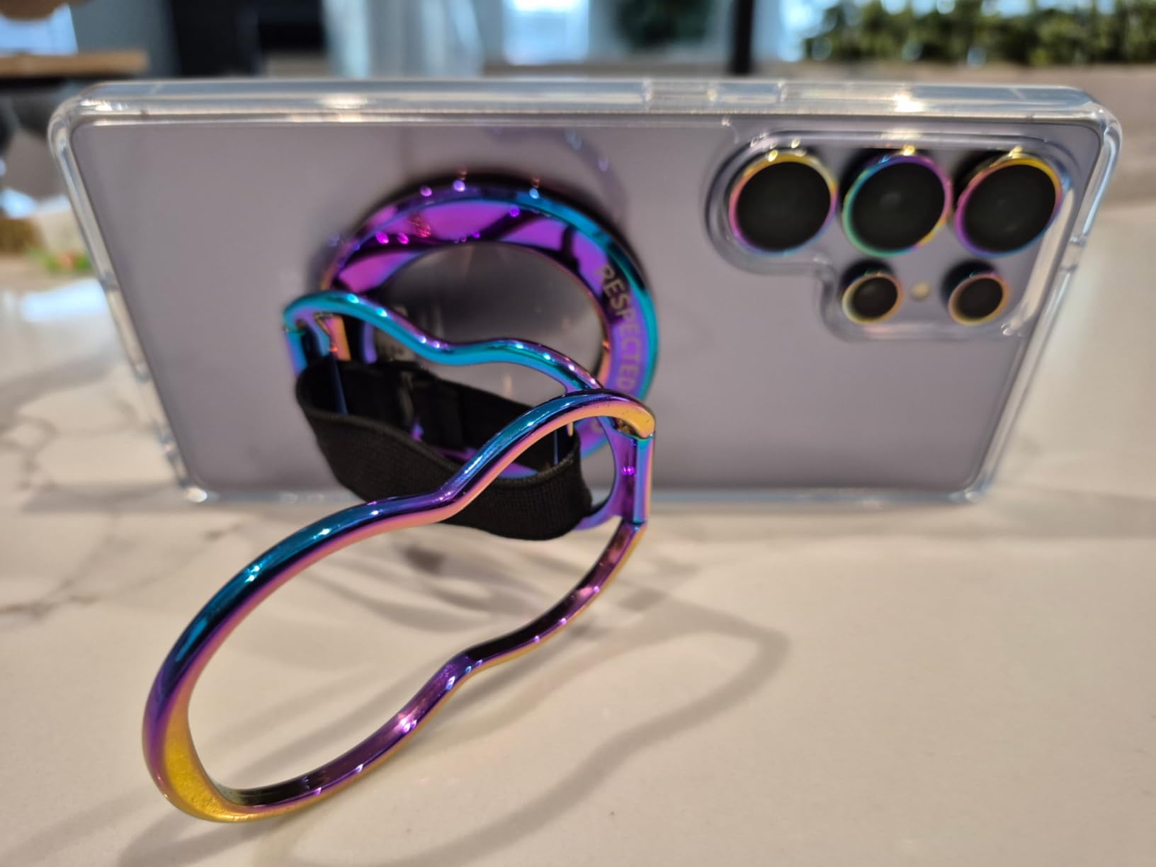 WSKEN for Samsung Galaxy S24 Ultra Camera Lens Protector, Ultra Thin Scratch Resistant 9H Tempered Glass with Aluminum Metal Circle Camera Screen Protector Cover Accessories, Black - Customer Photo 2