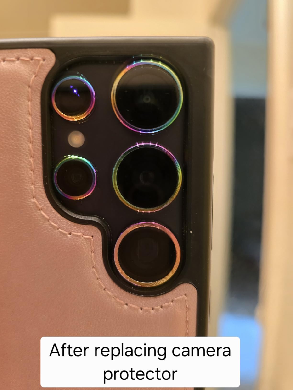 Hoerrye for Samsung Galaxy S24 Ultra Camera Lens Protector, Case-Friendly, Ultra-HD 9H Tempered Glass Screen Protector, Anti-Scratch, Space Titanium Military-Grade Drop Protection, Titanium Black - Customer Photo 2