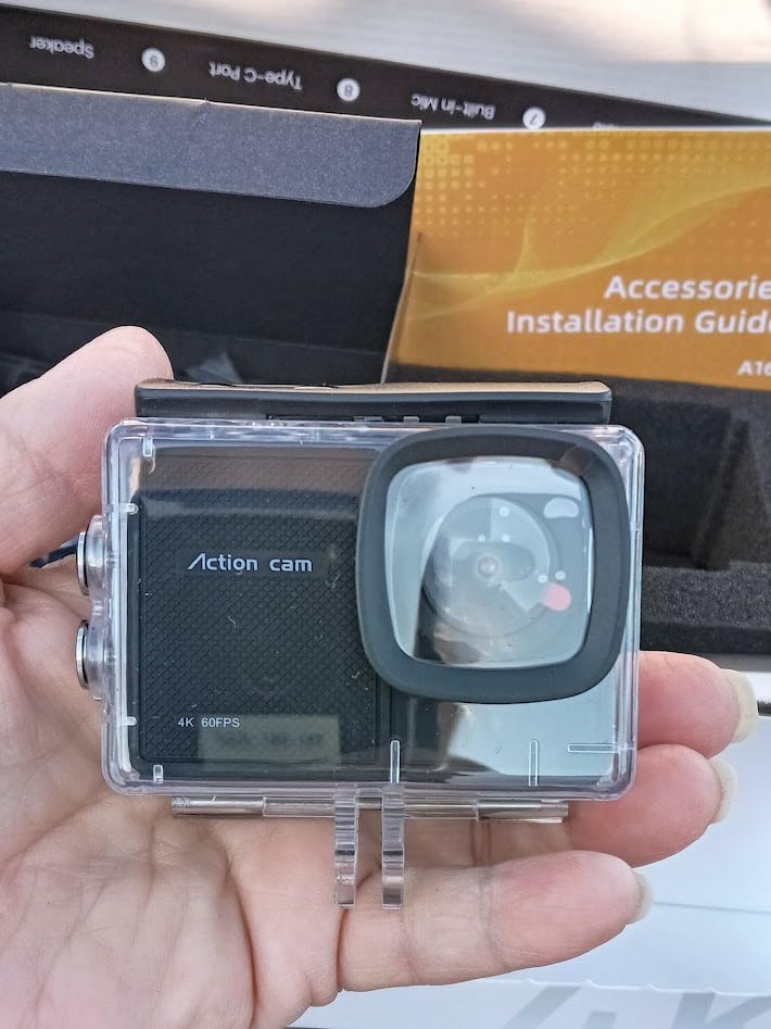 4K 60FPS Action Camera with 64GB Card-48MP Waterproof Camera,40M Underwater Camera,8X Zoom,EIS Stabilization,WiFi,Remote Control,MotorcycleCamera with 2 Rechargeable Batteries customer photo 2