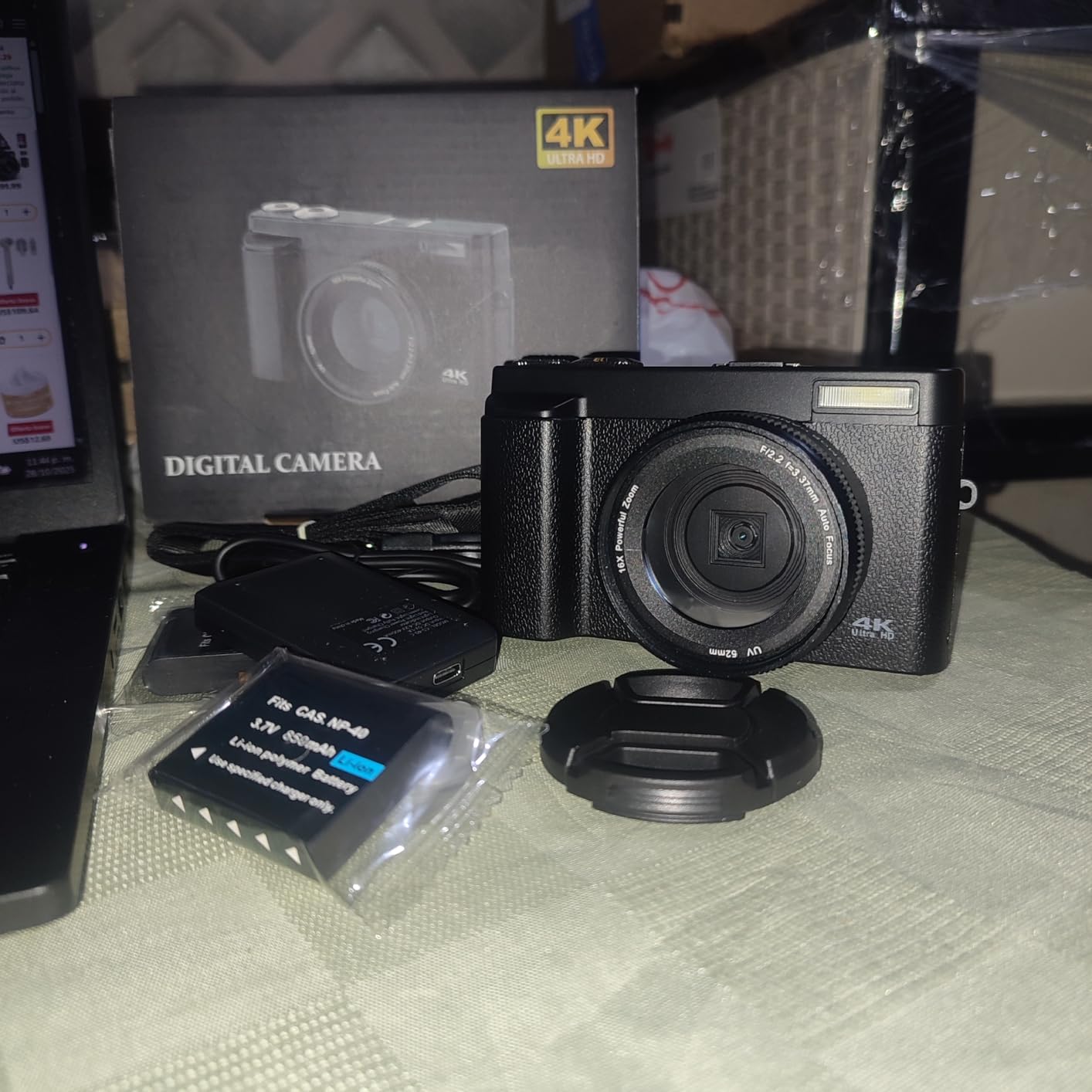 4K Digital Camera for Photography and Video, Autofocus Anti-Shake 48MP Vlogging Camera for YouTube, 3'' 180°Flip Screen Camera with Flash 16X Zoom, Digital Camera with 32GB Card Battery Charger Black - Customer Photo 2