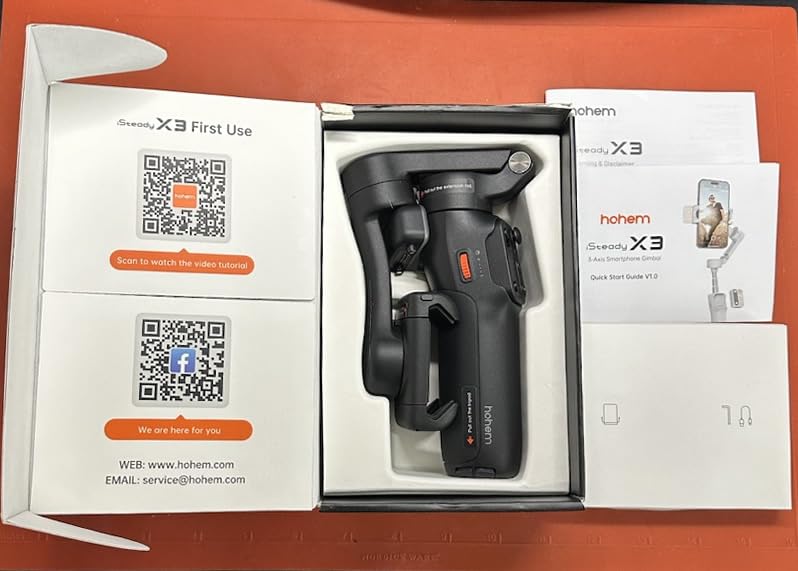 Hohem iSteady X3 Gimbal Stabilizer for iPhone, Foldable Phone Gimbal Object Tracking, Remote Control, 3-Axis Phone Stabilizer Built-in Extendable Rod & Tripod, Fill Light for Video Recording, YouTube Customer Review Hohem iSteady X3 Gimbal Stabilizer for iPhone, Foldable Phone Gimbal Object Tracking, Remote Control, 3-Axis Phone Stabilizer Built-in Extendable Rod & Tripod, Fill Light for Video Recording, YouTube - Customer Photo 3