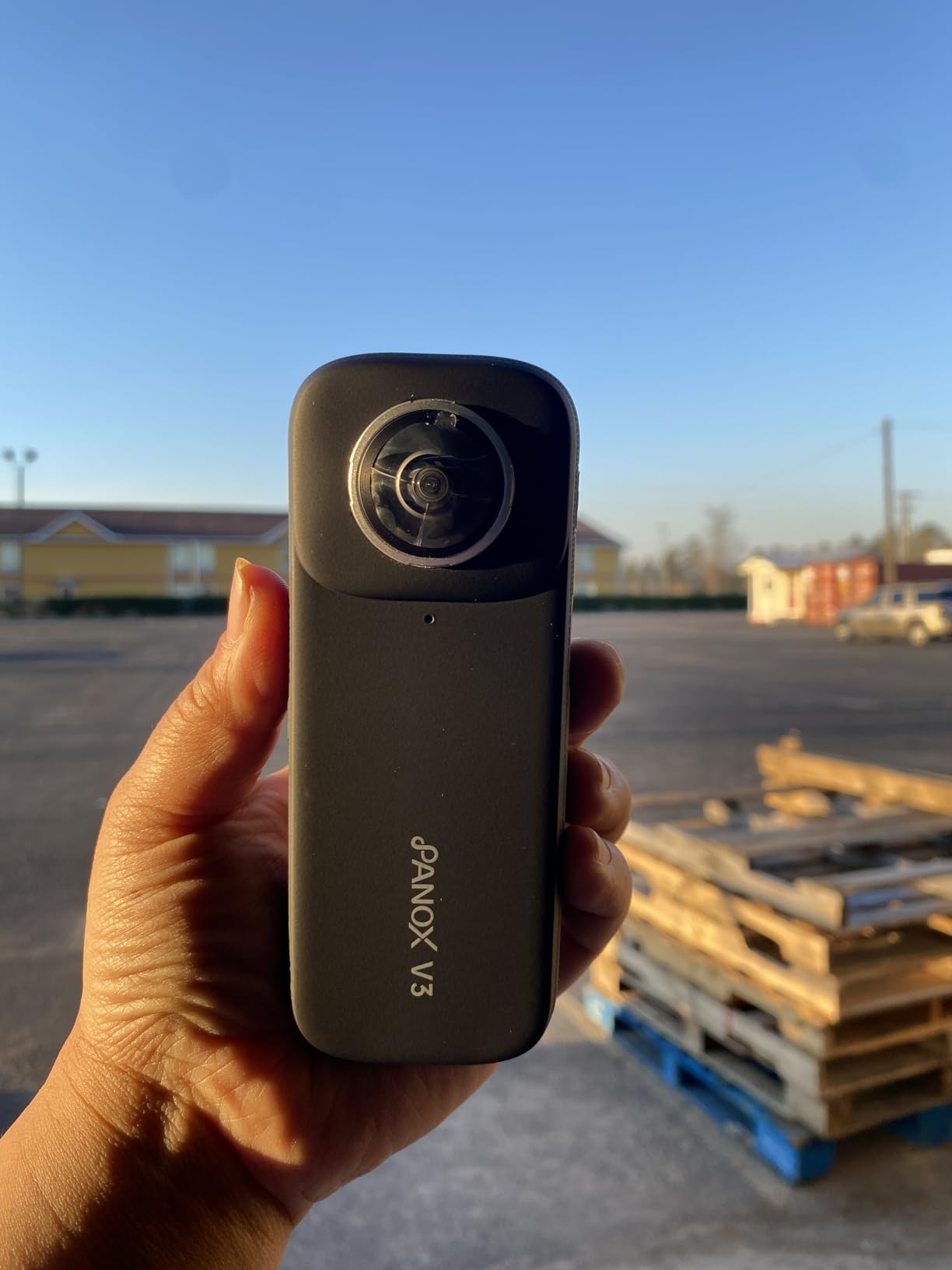 PanoX V3 Waterproof 8K 360 Action Camera, 12K 360 Photo, 5s Transmission, in-Camera Editing, Invisible Selfie Stick Effect, Stabilization, Built-in GPS, 3.0