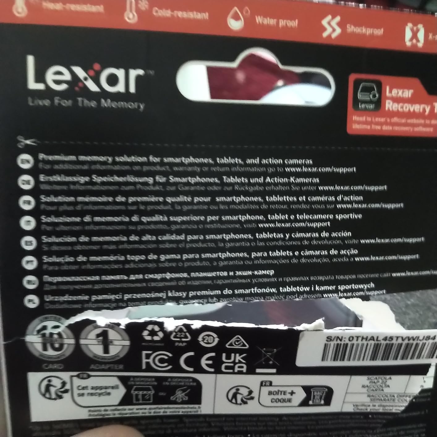 Lexar 512GB Blue Micro SD Card Up to 160MB/s, microSDXC UHS-I Memory Card with SD Adapter, C10, U3, A2, V30, Full HD, 4K UHD, High Speed TF Card - Customer Photo 1