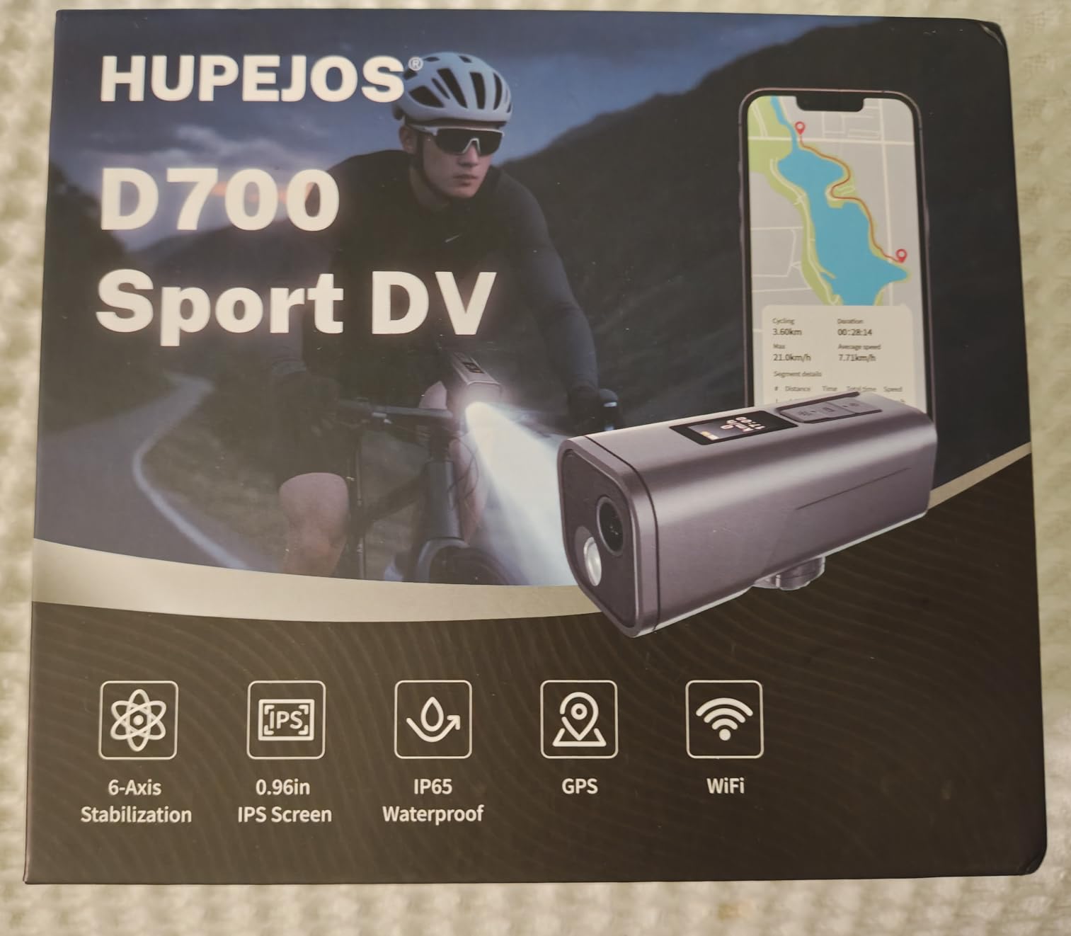 Action Camera 4K 30fps with GPS Tracker, Wireless Bike Camera, Cycling Speedometer/Odometer with 64GB Card, Anti-Shake Sport DV, IP65 Waterproof, Bicycle Light, Cycling Computer with APP Support, Grey - Customer Photo 2