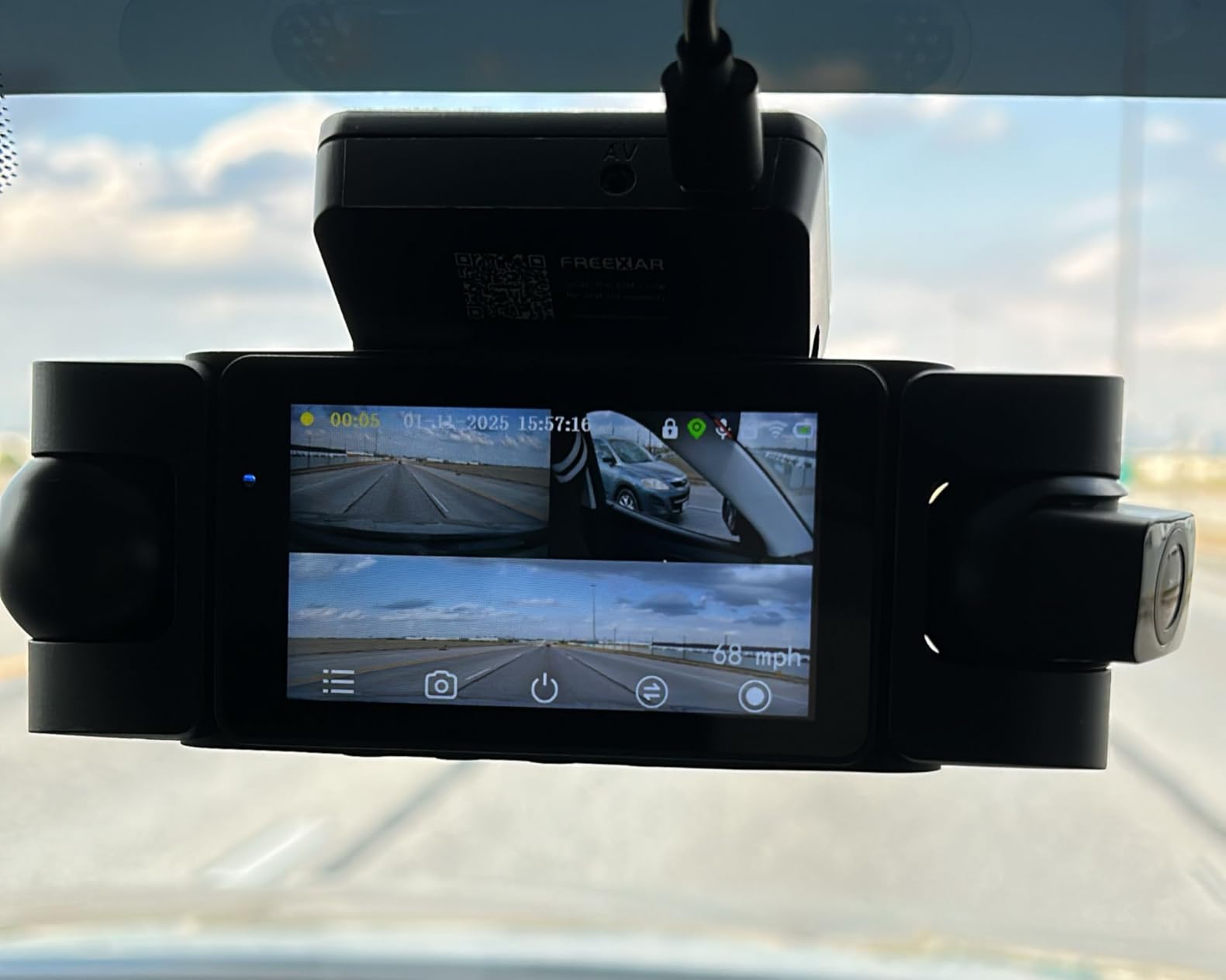 4K 360° Dash Cam, 4-Channel Dash Camera for Cars, Full Coverage Front Rear Left Right Inside with GPS, 5.8GHz Wi-Fi & App, Night Vision, Voice Control, 24H Parking Mode, 128GB Card Included - Customer Photo 1