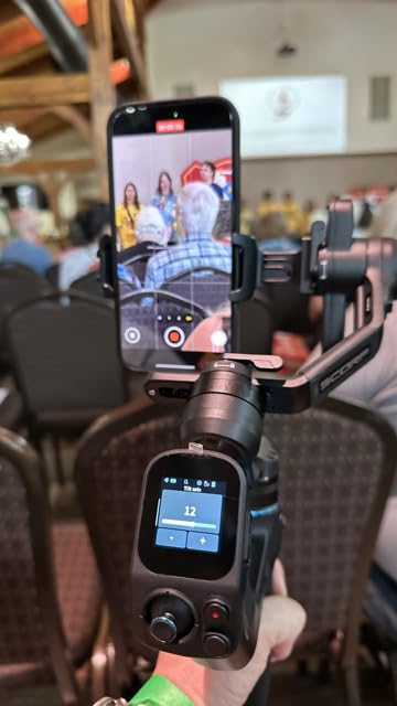 FeiyuTech SCORP Mini 3 Pro Gimbal Stabilizer for Camera, Max 59ft AI Tracking, Gimbal with Remote Handle&Cooling Mount, for Sony/Canon/Nikon/Gopro/DJI Action 5 pro/iPhone(Max 4.4lbs) Vertical Shooting - Customer Photo 1