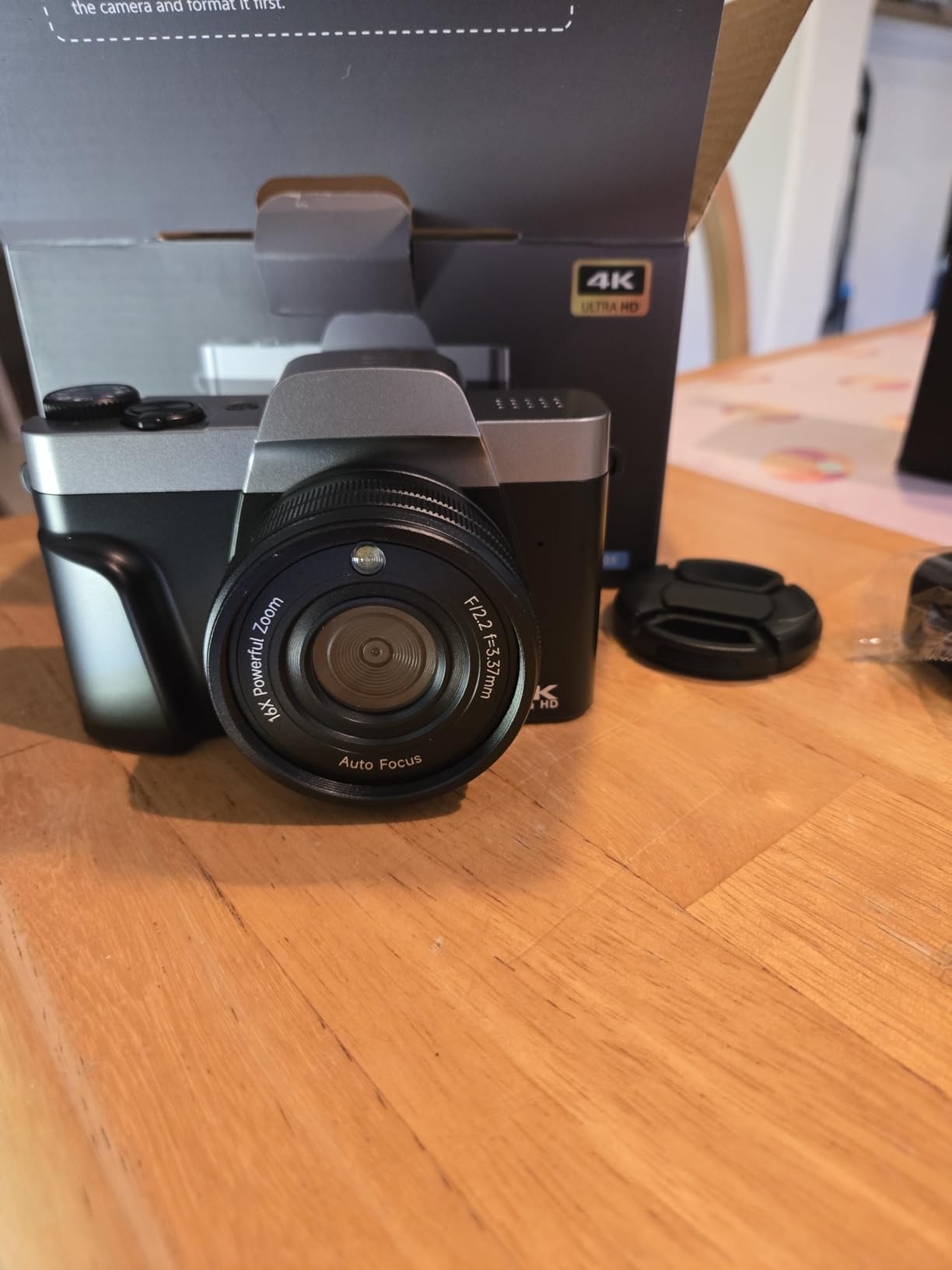 4K Digital Camera for Photography with WiFi, 64MP Autofocus Vlogging Camera for YouTube, 3 inch 180 degree Flip Screen Compact Travel Camera with 32GB SD Card, 16X Zoom customer photo 2