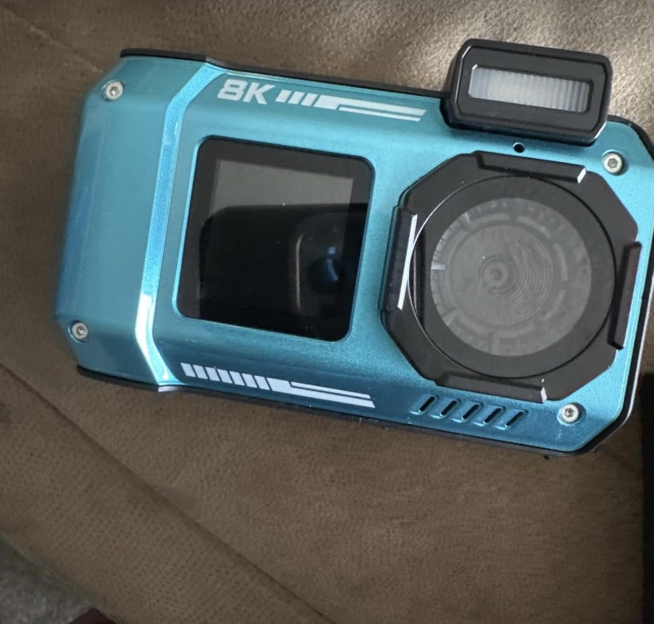 UHD 8K Underwater Camera, 70MP 33FT WiFi Waterproof Digital Camera with 64GB Card, Auto Focus Waterproof Dual-Screen Selfie 2500mAh Battery, 18X Floatable Digital for Snorkeling, Blue - Customer Photo 2