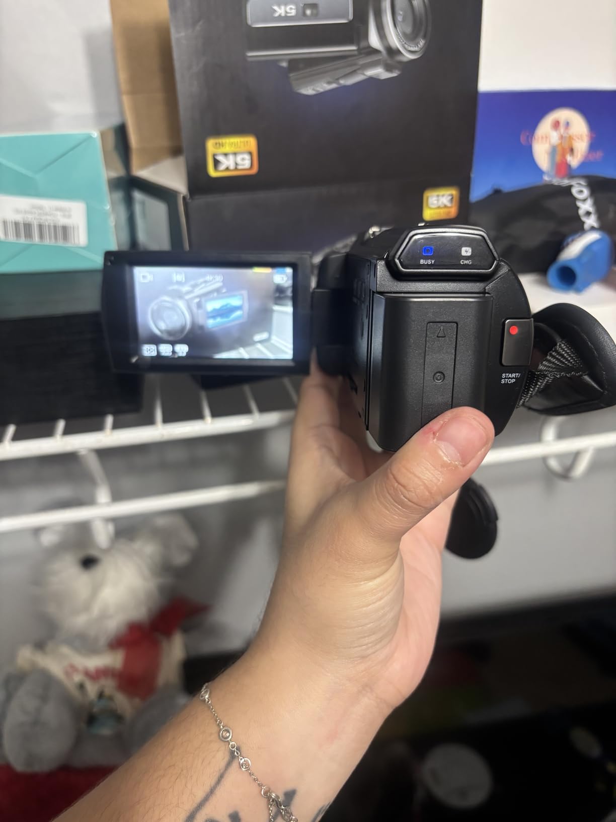 Video Camera, 5K Camcorder UHD 48MP WiFi Vlogging Camera for YouTube IR Night Vision Anti-Shake 16X Digital Zoom 3