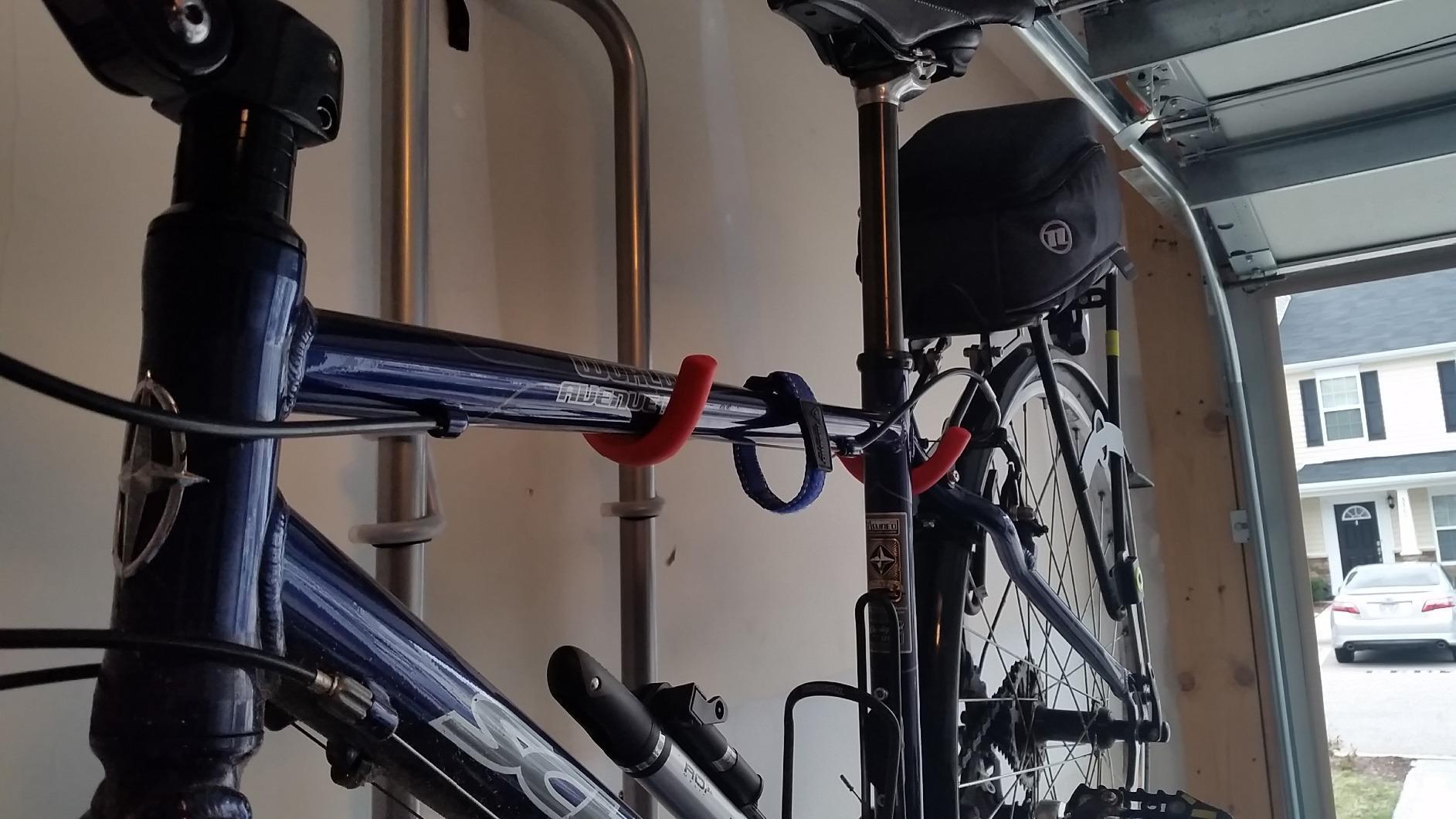 Delta Cycle Michelangelo 2 Bike Storage Rack - Gravity Fully Adjustable Bike Rack Garage For Road, MTB, and Hybrid Bicycles - Vertical Bike Rack Holds Up To 80 lbs - Customer Photo 2