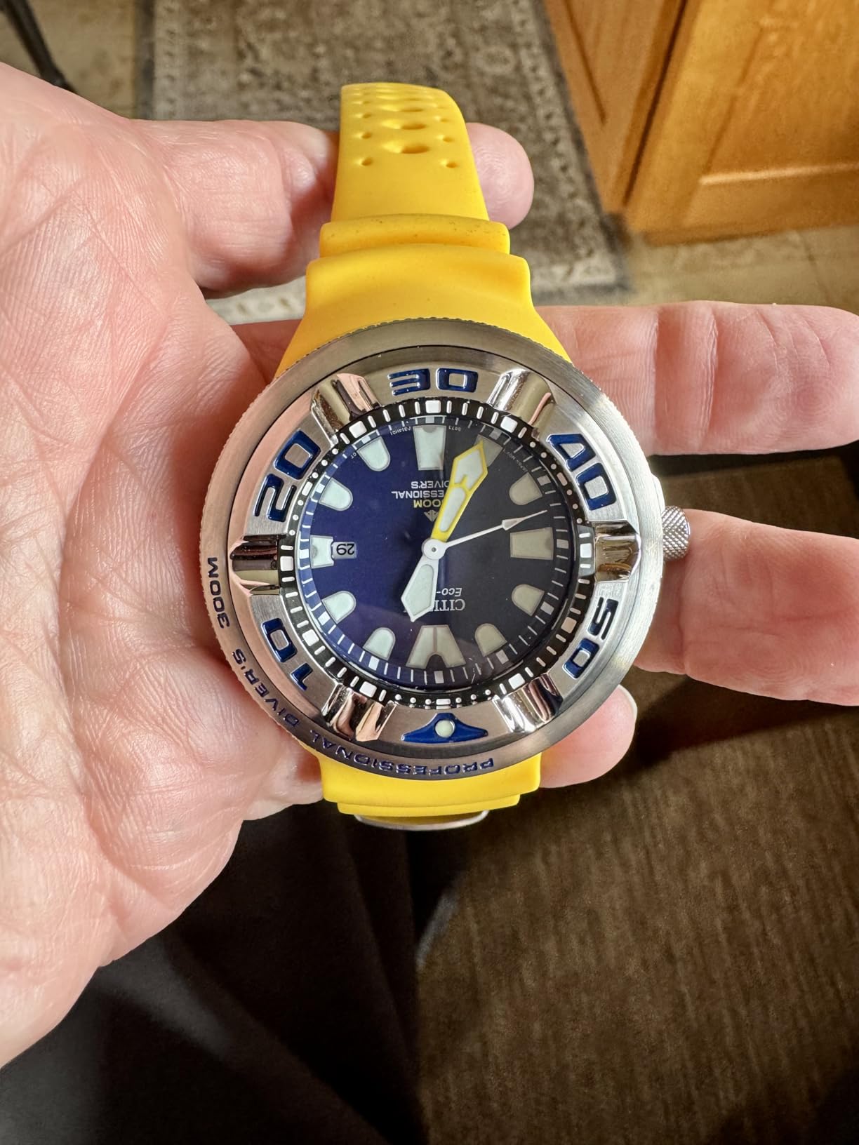 Citizen Men's Promaster Dive Eco-Drive Watch, 3-Hand Date, Polyurethane Strap, ISO Certified, Anti-Reflective Curved Crystal, Screw-Back Case and Crown - Customer Photo 2