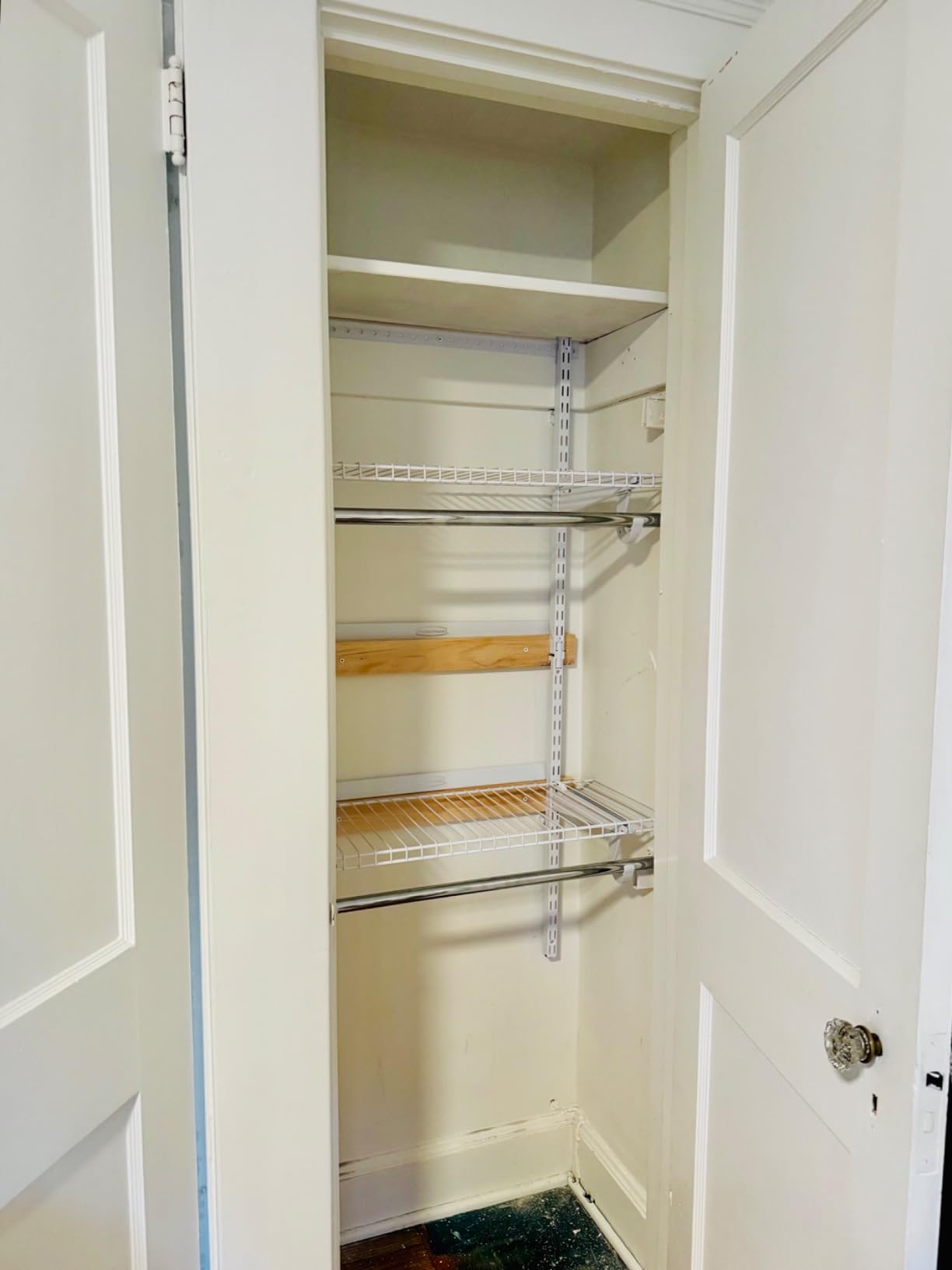 Rubbermaid Configurations Custom Closet Kit 4-8 Ft. Adjustable Metal Wire Shelving White Finish Expandable Organization System Hardware Included for Home Closet/Pantry/Laundry/Mudroom - Customer Photo 5