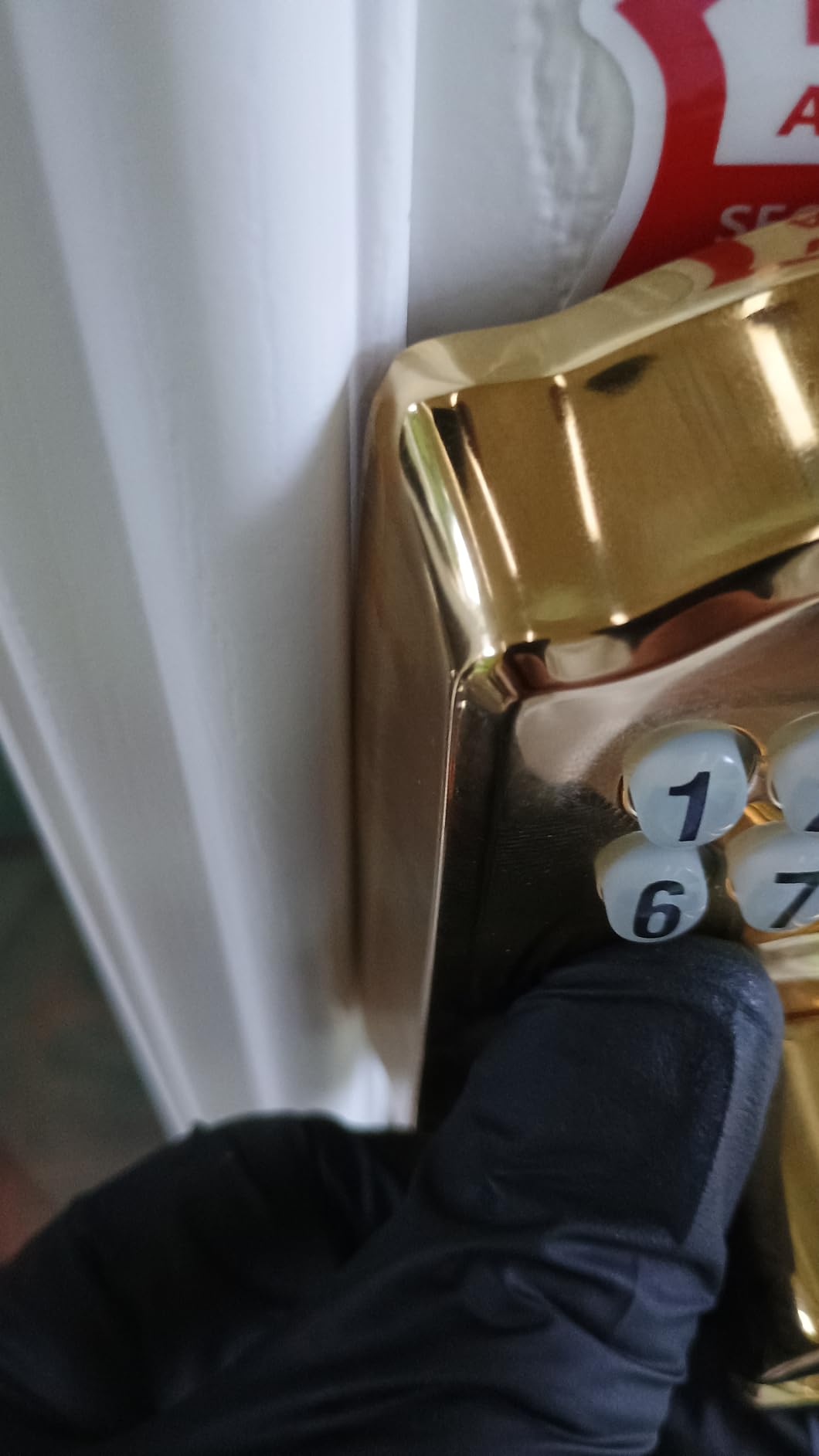 Schlage BE365 V CAM 619 Camelot Keypad Deadbolt, Electronic Keyless Entry Lock, Satin Nickel - Customer Photo 2