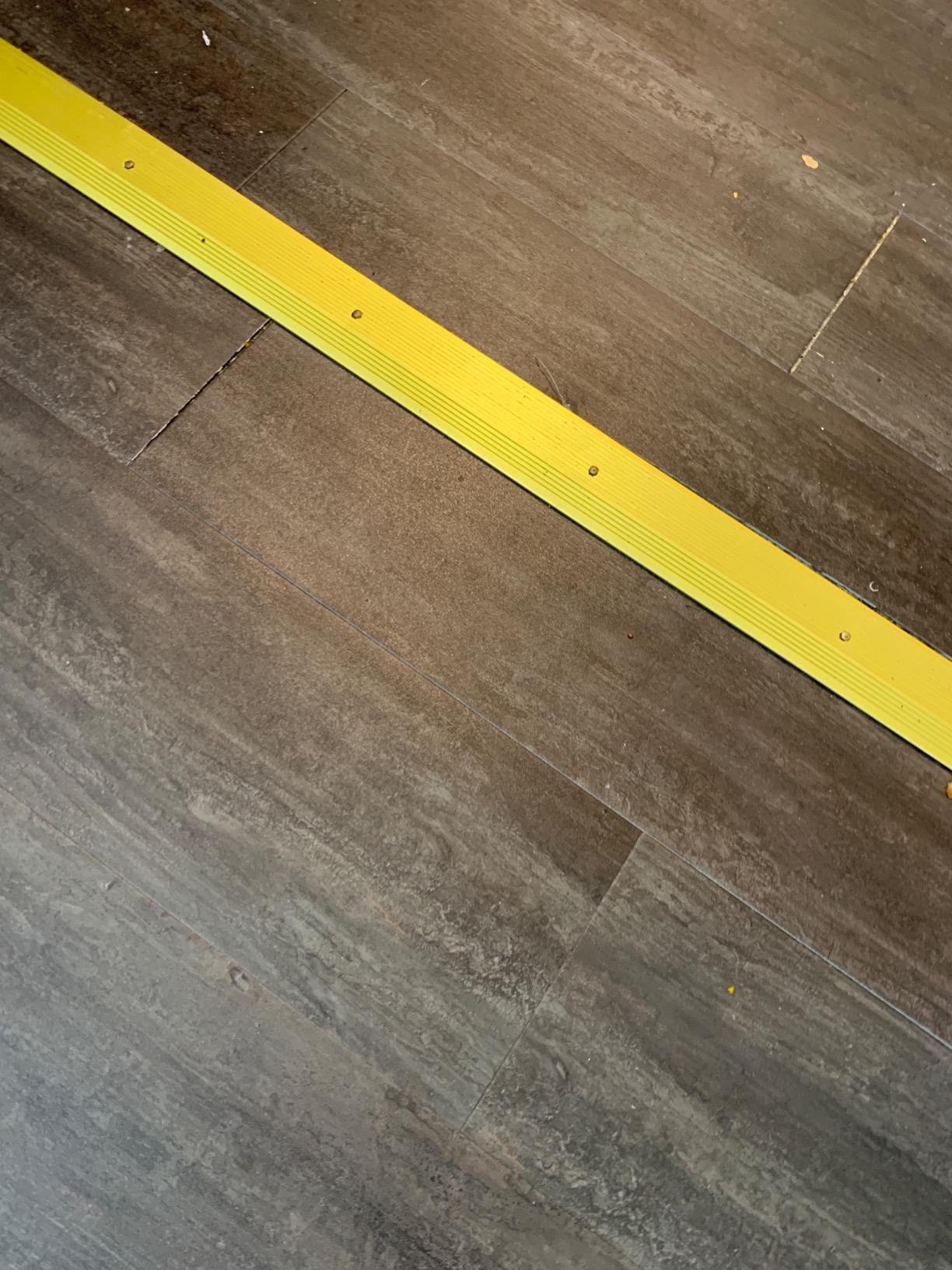 M-D Building Products 79244 2 in. X 36 in. Satin Brass Aluminum Fluted Carpet Trim w/Screw Nails - Customer Photo 1