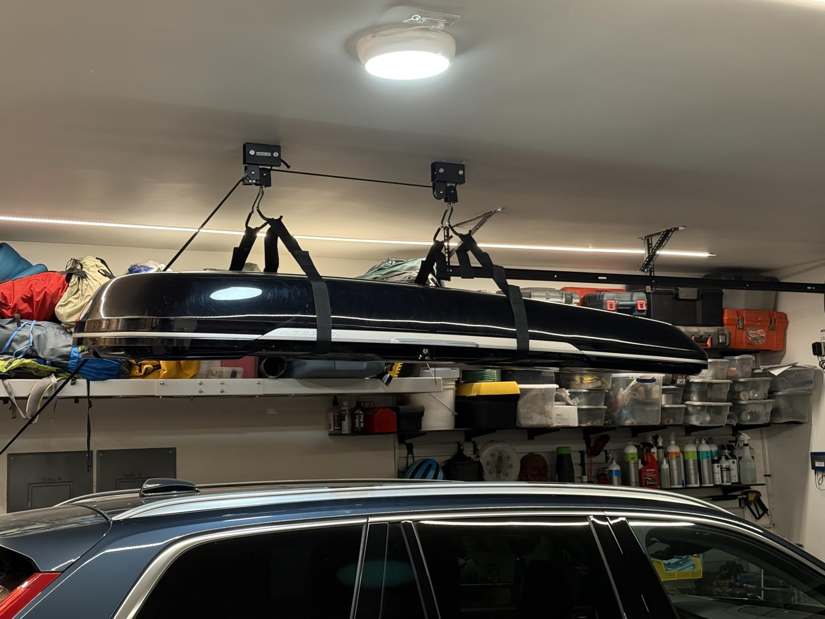 RAD Sportz Kayak Storage Hoist - Overhead Pulley System with 125lb Capacity for Canoes, Bikes, Ladders, and More - for up to 12-Foot Ceilings customer photo 1