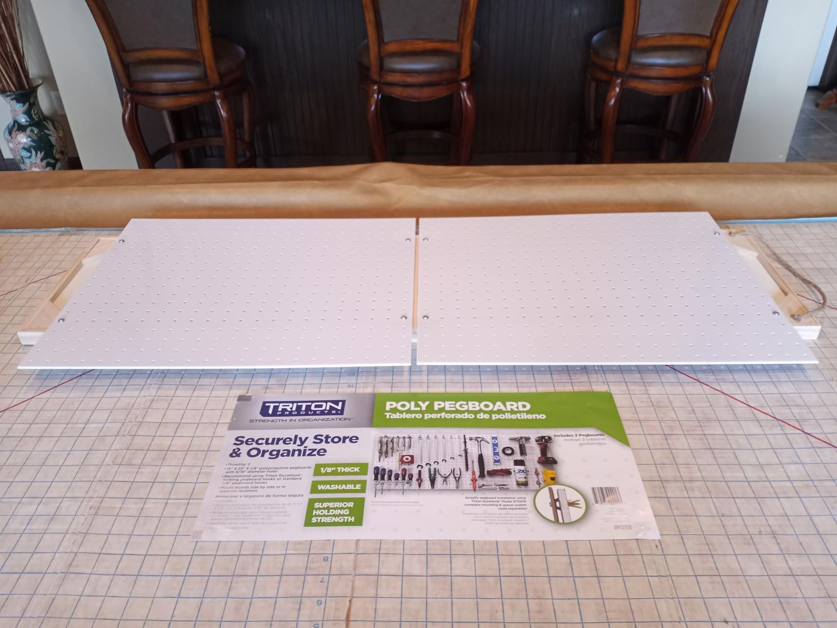 Triton Products Poly Pegboards - Set of 2 Wall Panels, Each 22