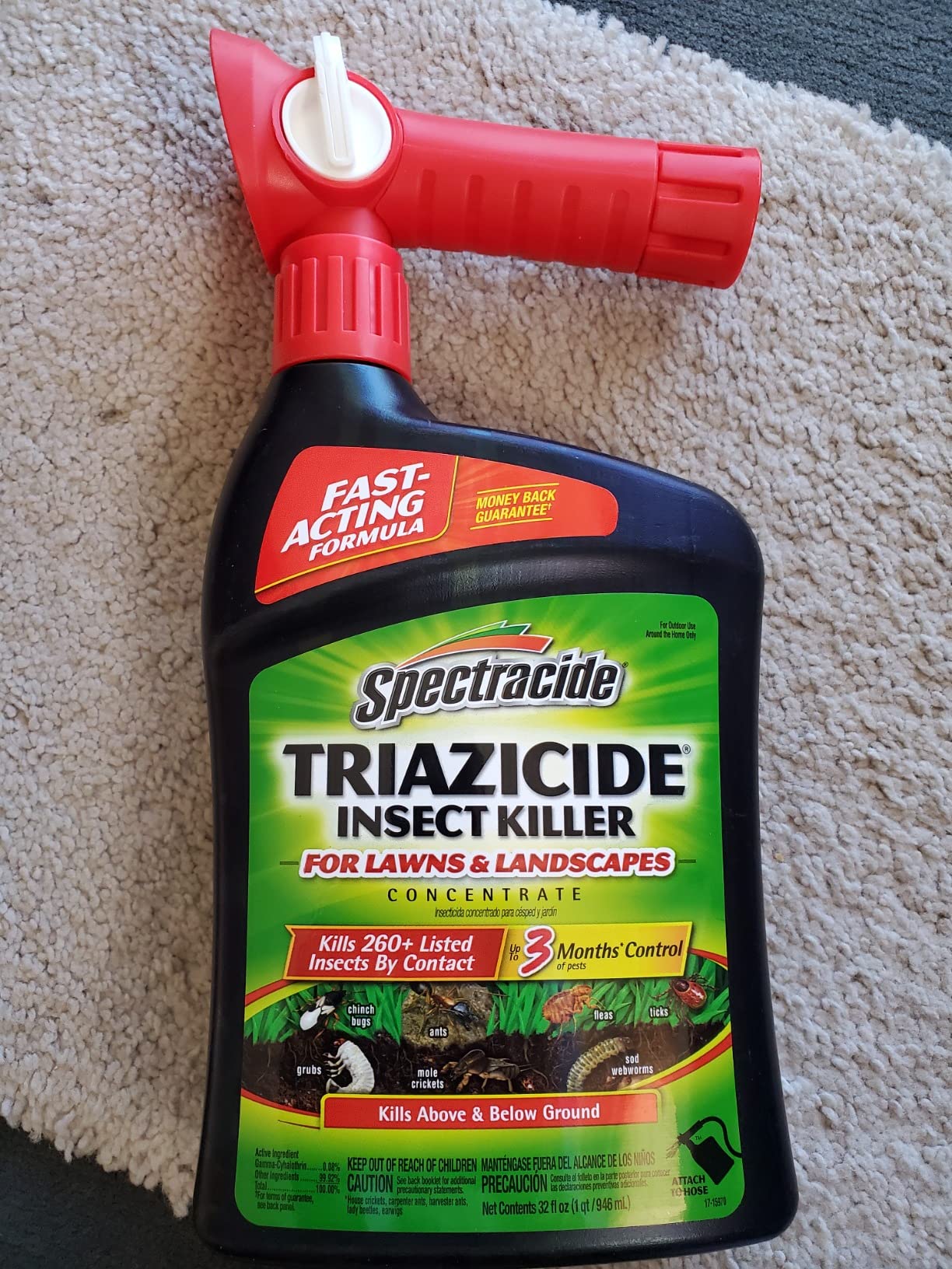 Spectracide Triazicide Insect Killer For Lawns & Landscapes Concentrate (Ready-To-Spray), Protects Lawns, Vegetables, Fruit & Nut Trees, Roses, Flowers & Shrubs, 32 fl Ounce - Customer Photo 2