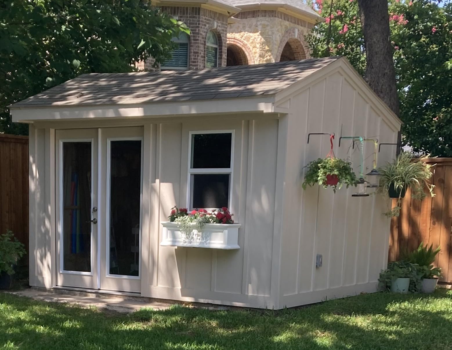 Mayne Fairfield 4ft Window Box - White - Durable Self Watering Resin Planter with Wall Mount Brackets, Plastic (5823-W) - Customer Photo 1