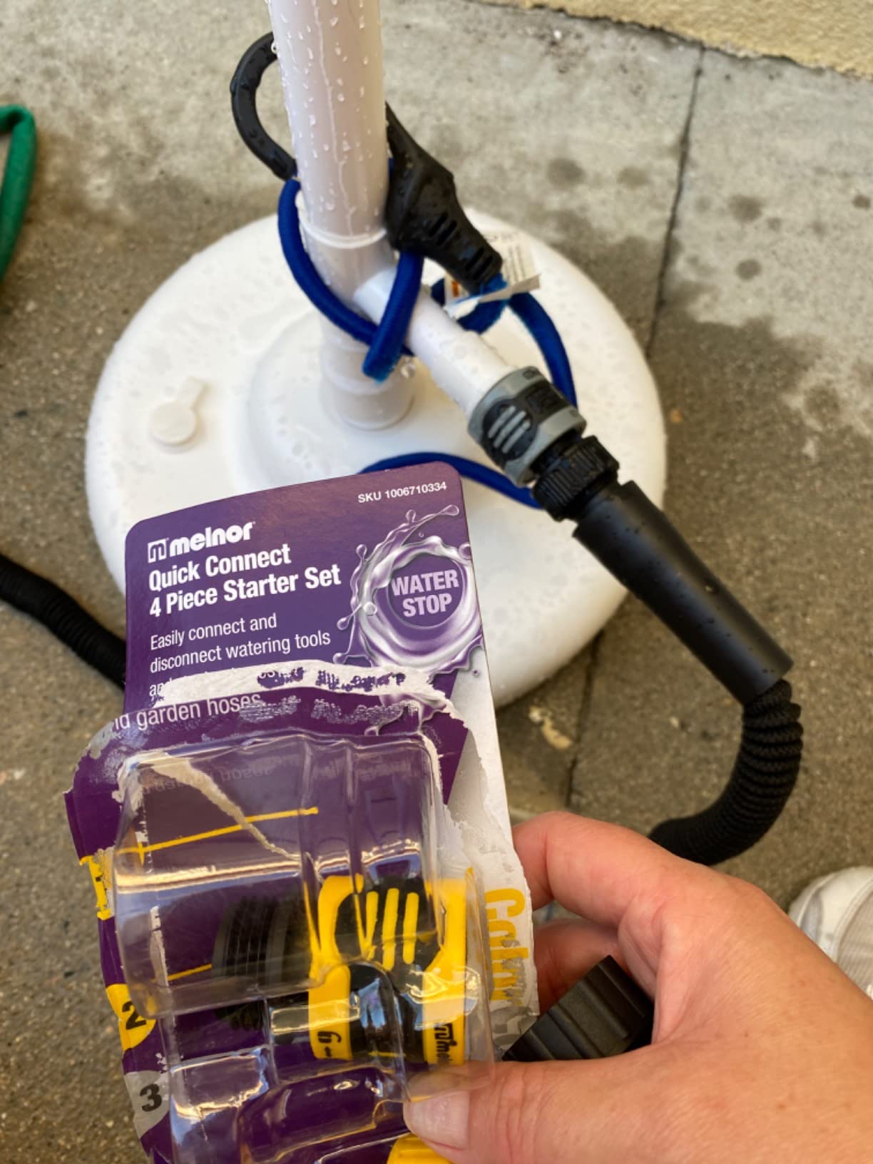 SWIMLINE HYDROTOOLS Tube Style 7 Foot Poolside Shower, Adjustable Head & Foot Tap Spigot With Valve Controls, Standard Garden Hose, Environmentally Friendly, Outdoor Backyard Poolside Beach Spa - Customer Photo 2