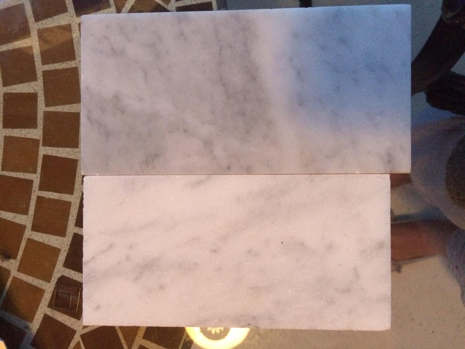 Carrara Marble Italian White Bianco Carrera 3x6 Marble Subway Tile Honed - Customer Photo 2