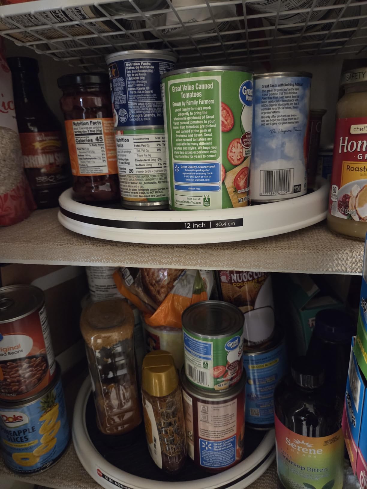 Copco Basics Non-Skid Pantry Cabinet Lazy Susan Turntable, 12-Inch, White/Gray, 1 Count (Pack of 1) - Customer Photo 1