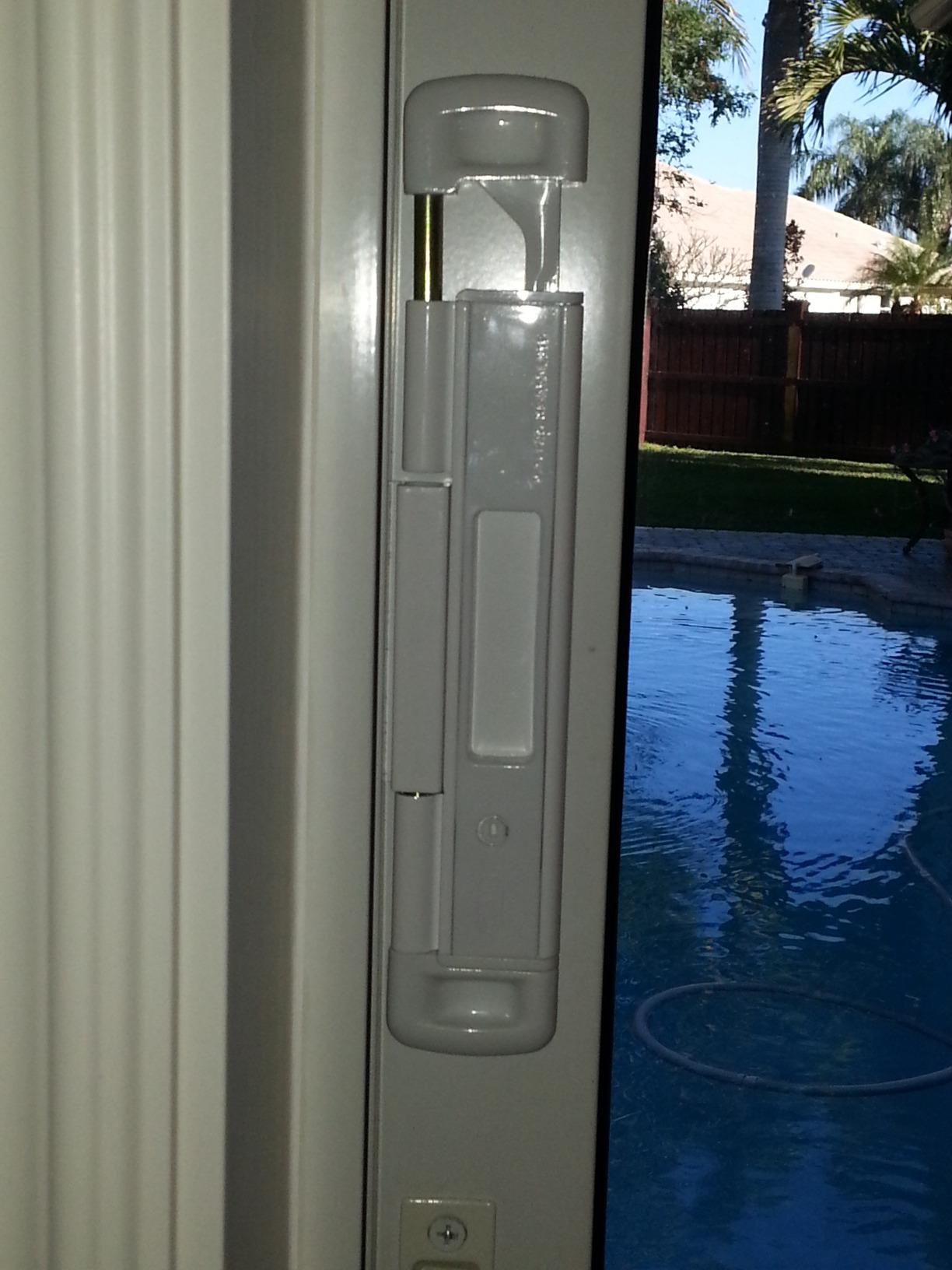 Double Bolt Lock for Sliding Glass Doors - Newly Patented - Advanced Technology to Keep Your Family Safe and Secure - High Security Lock - Virtually Burglar Proof (White) - Customer Photo 1