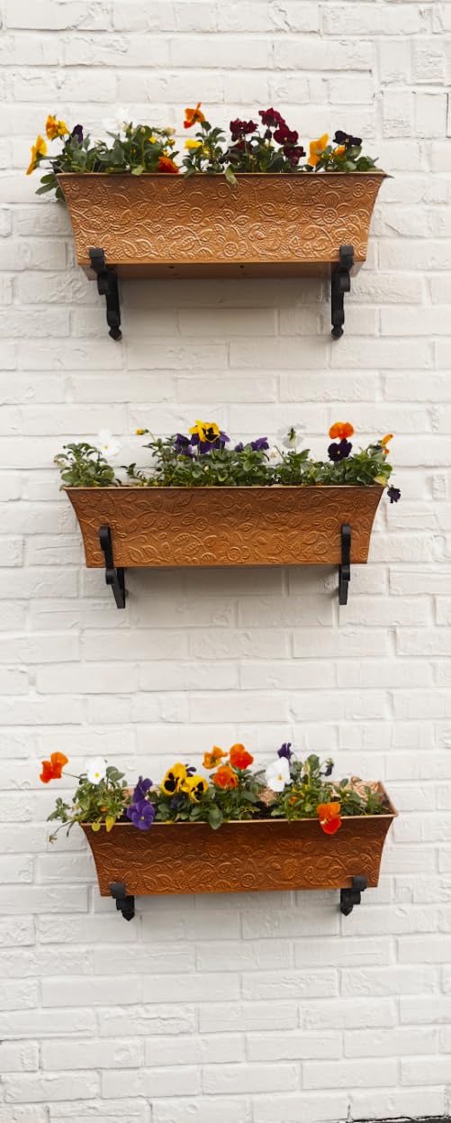 Achla Designs Embossed Galvanized Flower Window Box Planter, 24-in - Customer Photo 1