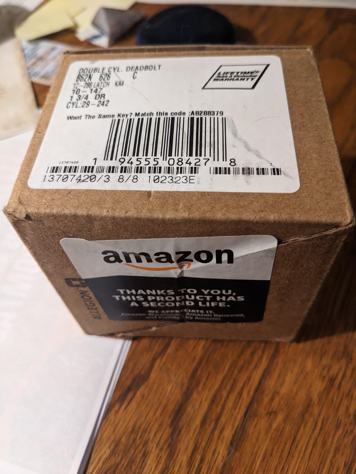 Schlage B62 N 626 Deadbolt, Keyed 2 Sides, Highest Residential Security, Satin Chrome - Customer Photo 1