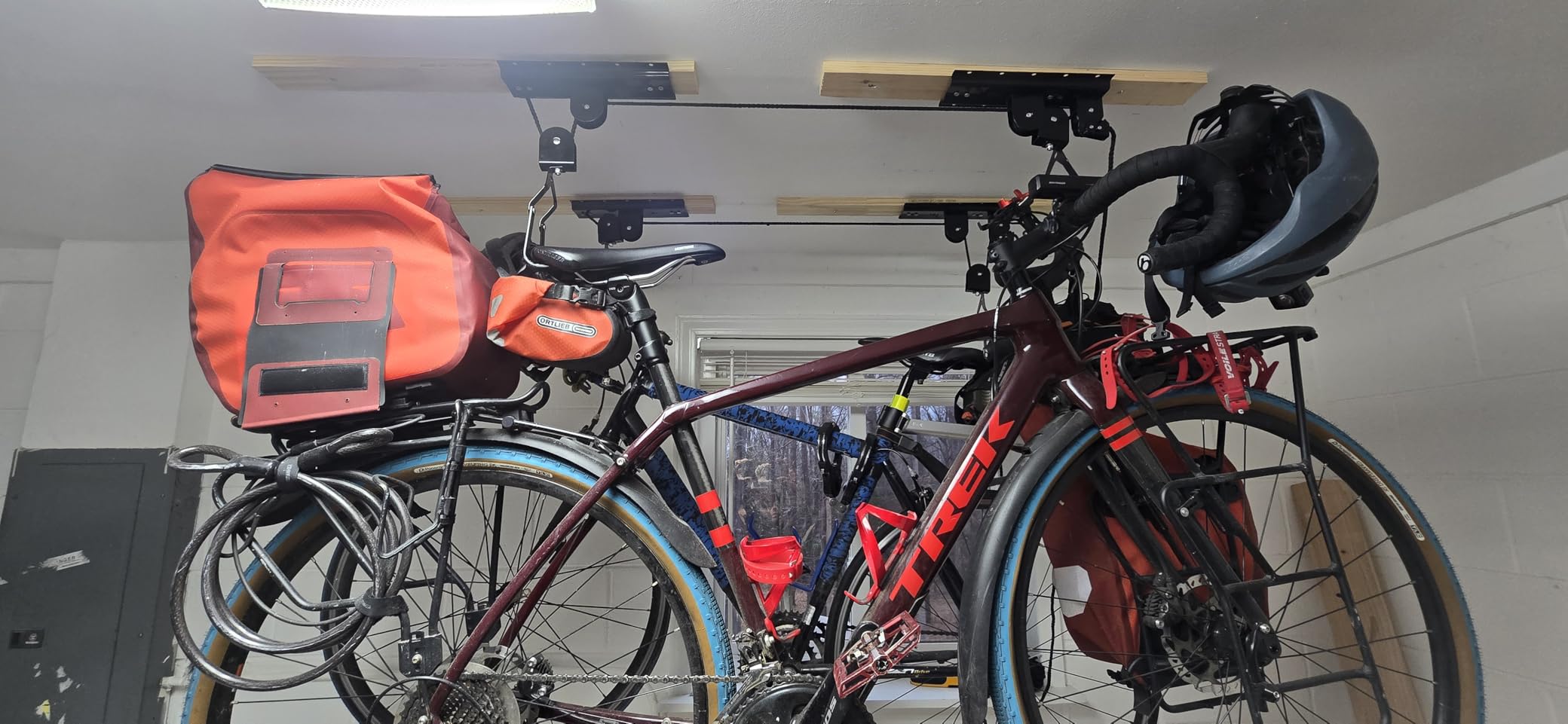 Bike Hanger - Overhead Hoist Pulley System with 100lb Capacity for Bicycles or Ladders - Secure Garage Ceiling Storage by Rad Sportz - Customer Photo 2