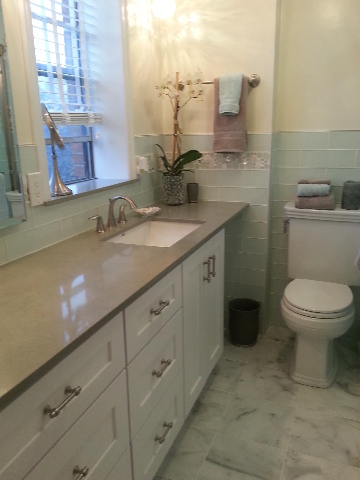 Tenedos Bianco Carrara 12x12 Polished Marble Tile, Italian White Carrera Stone for Bathroom Wall, Shower, Kitchen Backsplash, and Floor Use (1 Piece) - Customer Photo 2