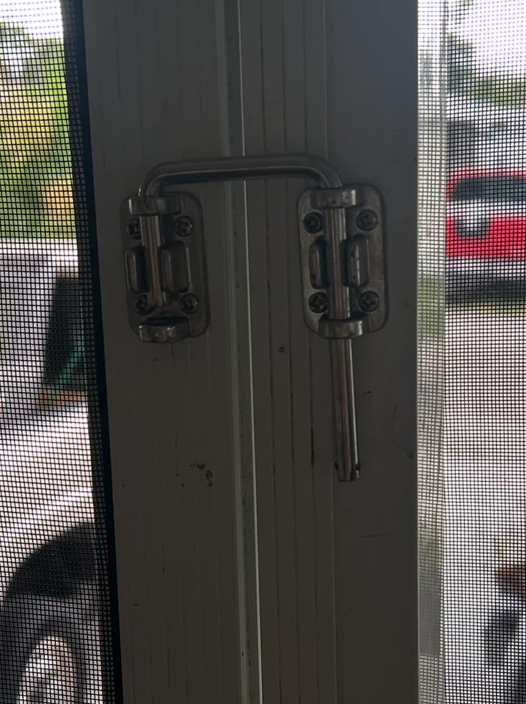 Prime-Line U 9847 Patio Sliding Door Loop Lock – Increase Home Security, Install Additional Child-Safe Security, 2-1/8 In. Hardened Steel Bar with Diecast Base, Chrome Plated (Single Pack) - Customer Photo 1