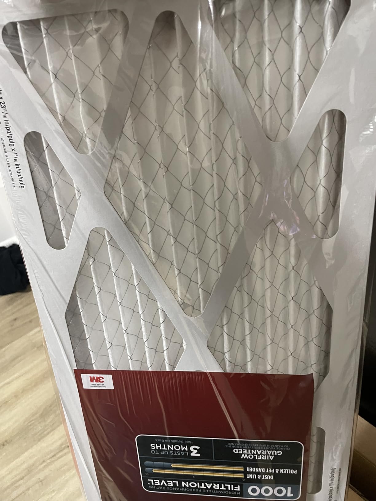 Filtrete 20x20x1 AC Furnace Air Filter, MERV 11, MPR 1000, Micro Allergen Defense, 3-Month Pleated 1-Inch Electrostatic Air Cleaning Filter, 2 Pack (Actual Size 19.719 x 19.719 x 0.84 in) - Customer Photo 1