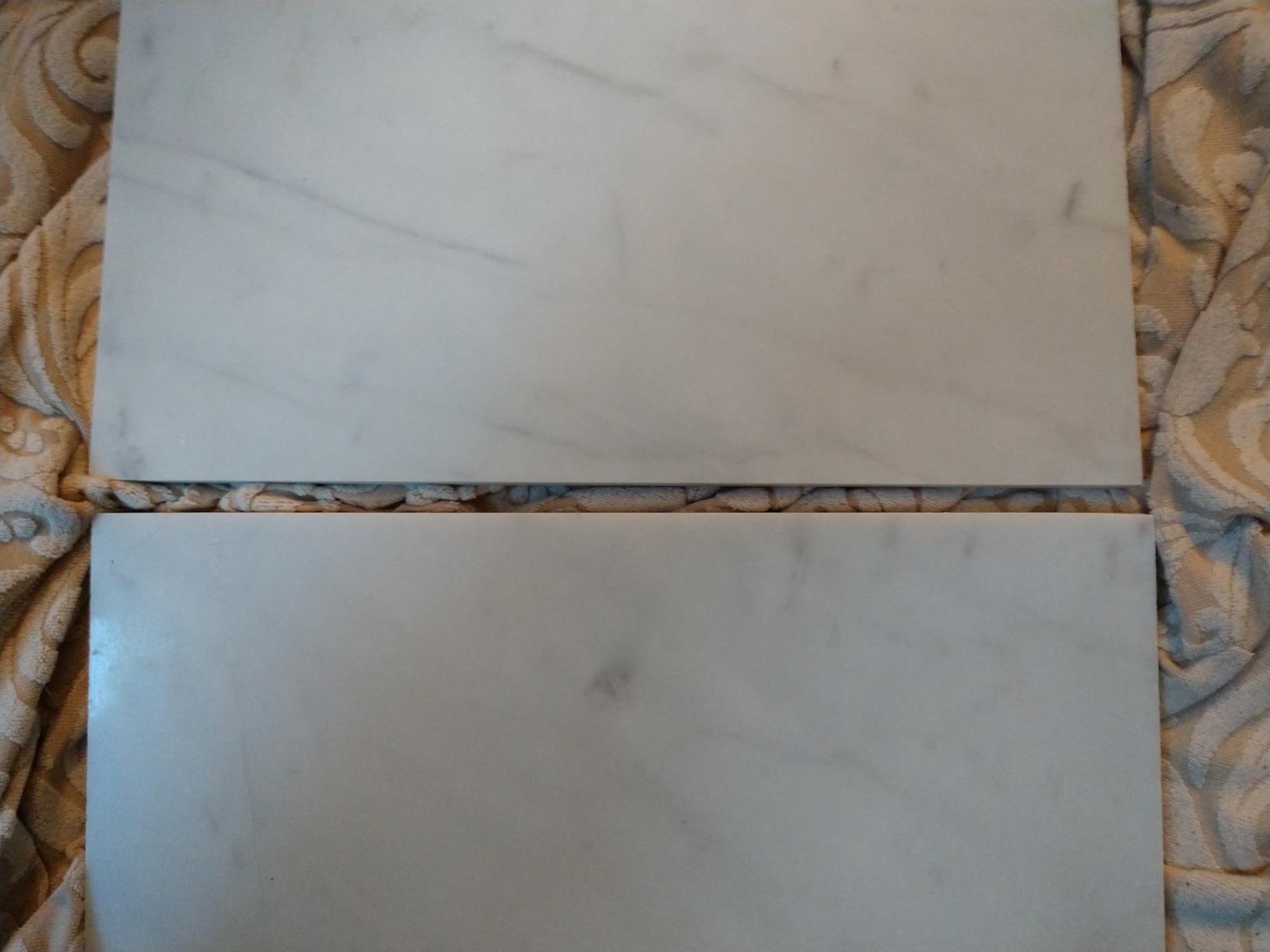 Tenedos Carrara (Carrera) Bianco Honed 6x12 Subway Marble Tile – Elegant Natural Stone for Bathroom Walls, Kitchen Backsplash, Fireplace Surround (2 Pieces) - Customer Photo 2