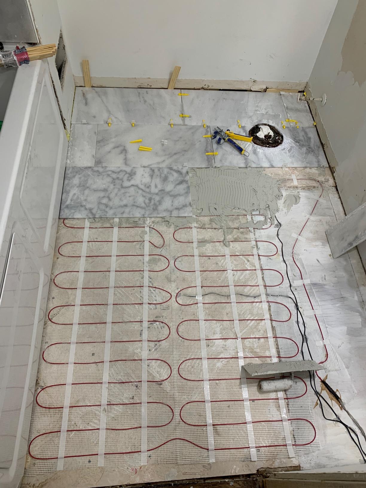 Warming Systems - 20 Sqft 120V Electric Radiant Floor Heating Mat – Includes Heating Mat, Programmable Thermostat, Thermostat Floor Sensor, Installation Monitor and Under Tile Heater - Customer Photo 2