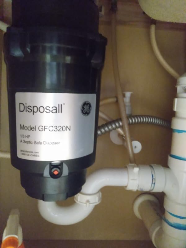 GE Disposall Continuous Feed 1/3 Horsepower Motor Garbage Disposer, Good for Grinding: Cooked Pasta & Fruit Peels, Easy Install Kit, Non-Corded, Recommended for 1-2 Person Homes, GFC320N - Customer Photo 1