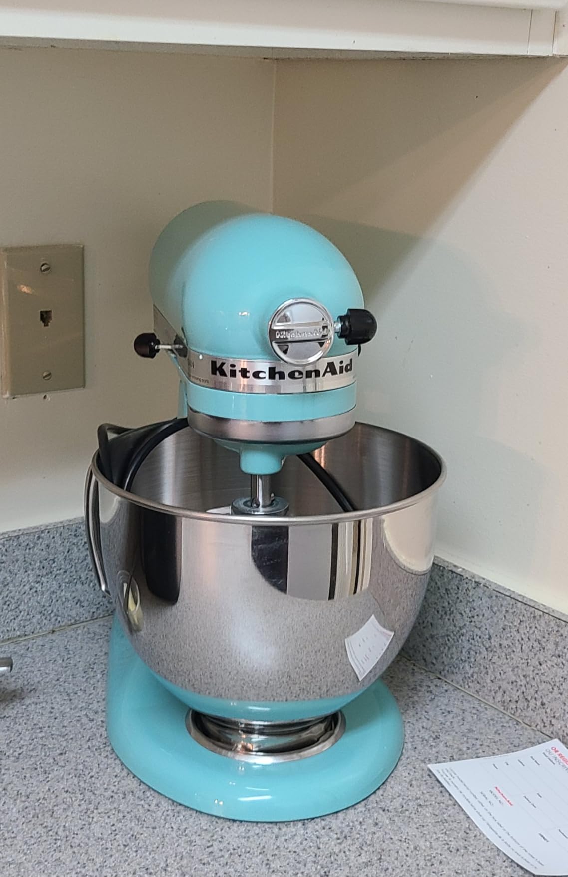 KitchenAid Artisan Series 5 Quart Tilt Head Stand Mixer with Pouring Shield KSM150PS, Aqua Sky - Customer Photo 1
