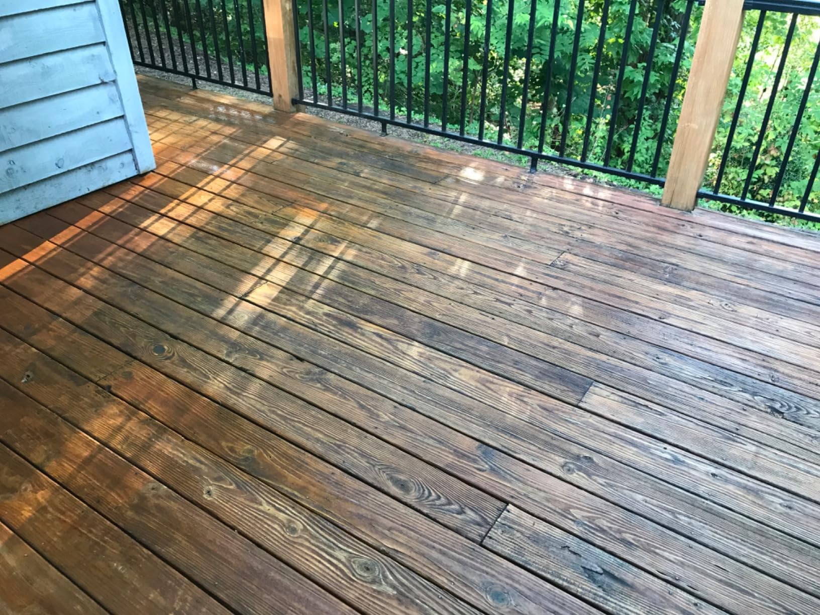 DEFY Extreme Wood Stain and Sealer in One - 1 Gallon Semi-Transparent Waterproof Coating for All Wood Types - Cedar Tone - Customer Photo 4
