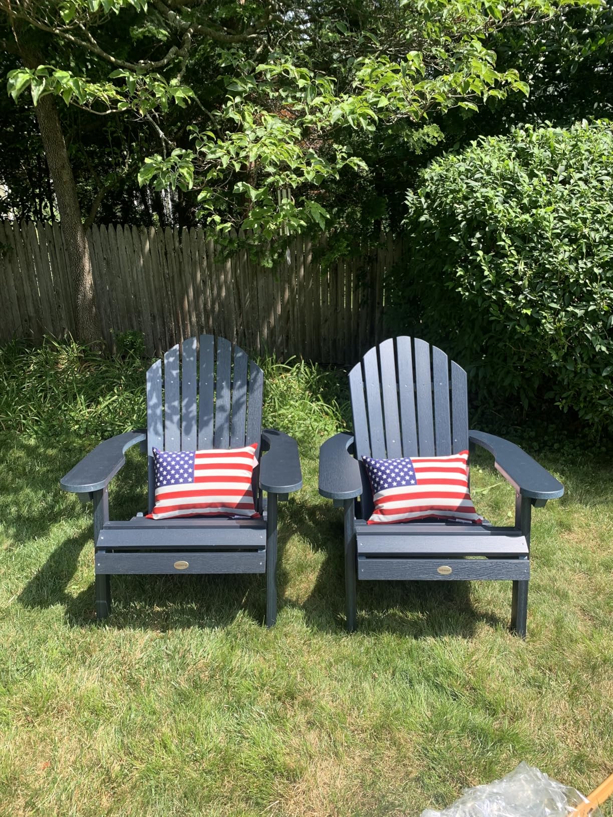 Highwood Hamilton Made in the USA Folding and Reclining Adirondack Chair, Weathered Acorn - Customer Photo 1