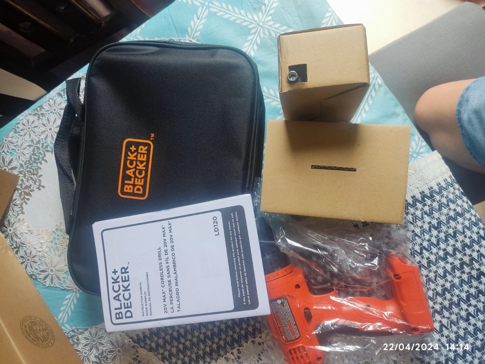 BLACK+DECKER 20V MAX POWERCONNECT Cordless Drill Driver Kit with Drill Bit Set and Sockets, 100 pc. Tool Kit for Home, Battery and Charger Included (BDC120VA100) - Customer Photo 1