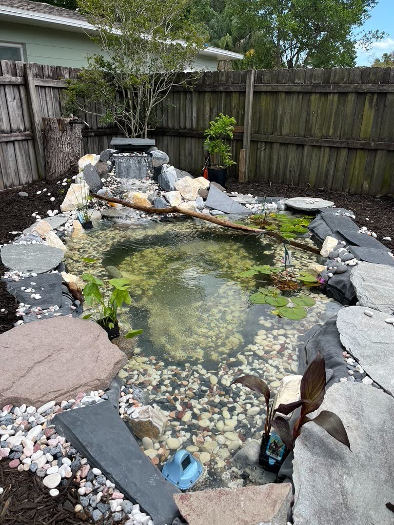 HALF OFF PONDS Savio Signature 4,000 GPH Submersible Pump Pond Kit 20' x 25' EPDM Rubber Pond Liner, Waterfall Filter, Skimmer, Lighting & Plumbing Koi Pond Kit, Backyard Water Garden - Customer Photo 2
