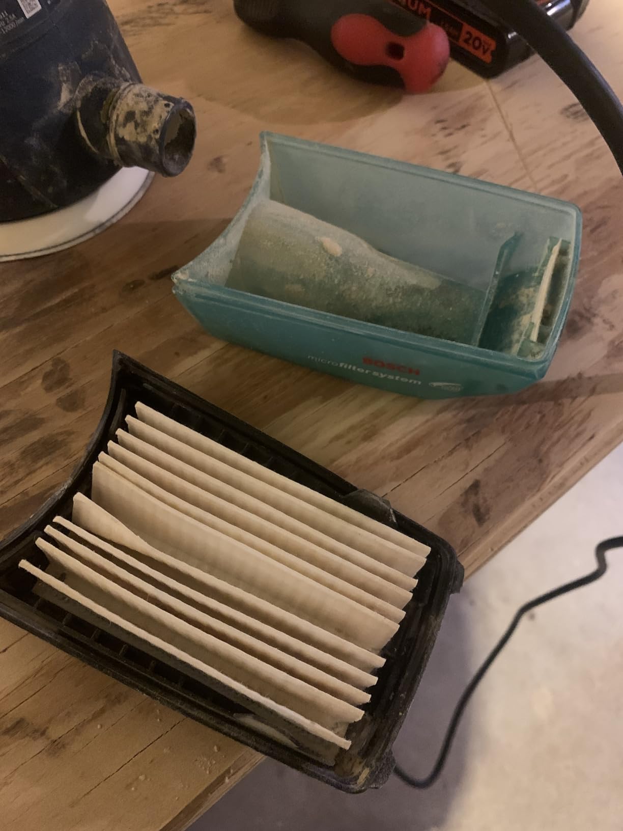 BOSCH ROS20VSC Palm Sander 2.5 Amp 5 Inch Corded Variable Speed Random Orbital Sander, Polisher Kit with Dust Collector - Customer Photo 1