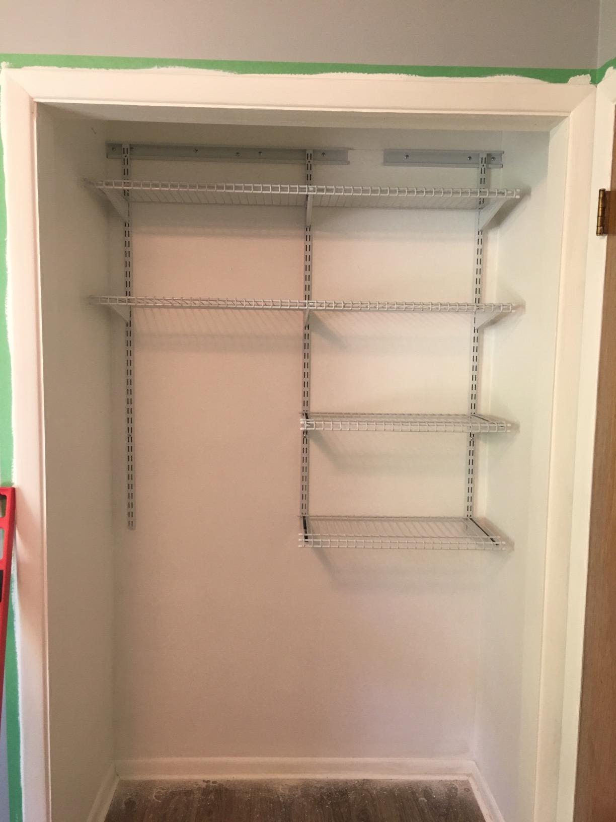 ClosetMaid ShelfTrack Wire Closet Organizer System, Adjustable from 4 to 6 Ft., with Shelves, Clothes Rods, Hardware, Durable Steel, White - Customer Photo 3