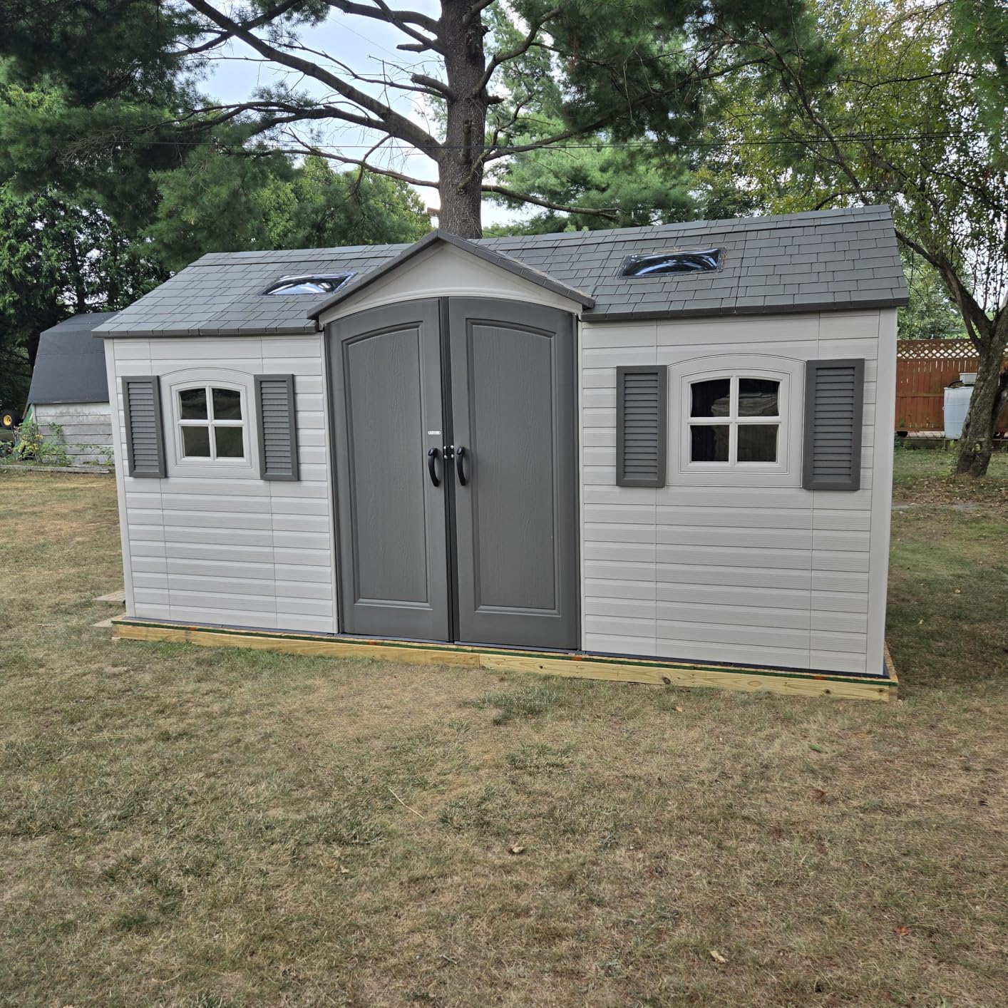 Lifetime 60079 Outdoor Storage Dual Entry Shed, 15 x 8 ft, Desert Sand - Customer Photo 2