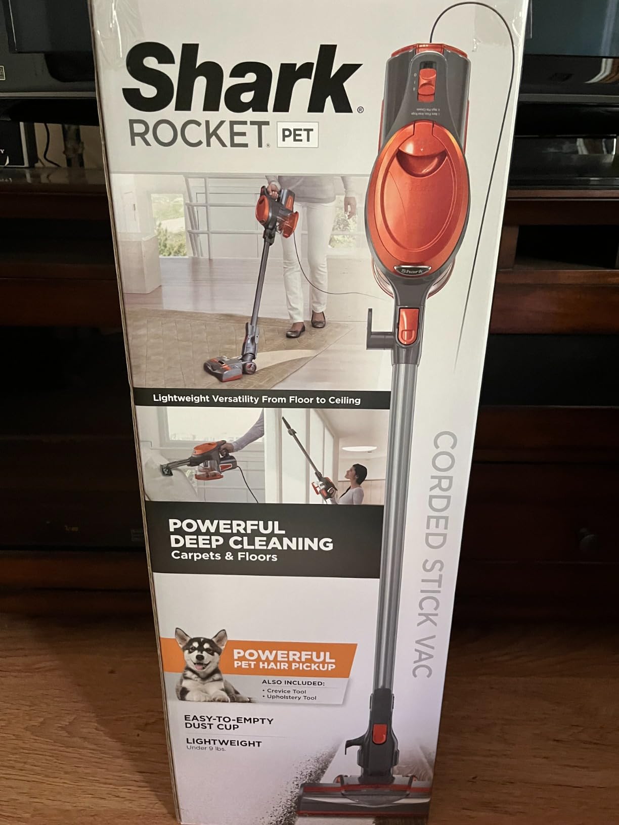 Shark Rocket Ultra-Light Corded Bagless Vacuum for Carpet and Hard Floor Cleaning with Swivel Steering (HV301), Gray/Orange - Customer Photo 2