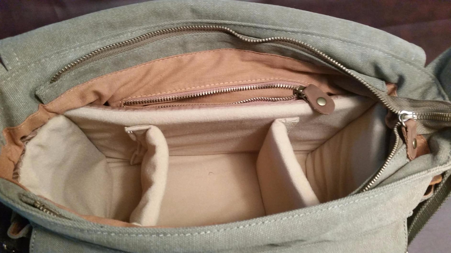 Kattee Leather Canvas Camera Bag Vintage DSLR SLR Messenger Shoulder Bag - Customer Photo 1