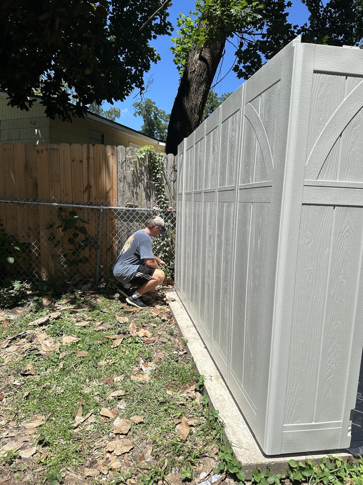 Suncast 8x10 Ft. Outdoor Storage Shed - Large Resin Outdoor Shed with Floor Included, Lockable Double Doors & Skylights. 547 Cu Ft Tremont Garden Plastic Sheds for Lawn Tools, Riding Mowers, & Bikes - Customer Photo 2